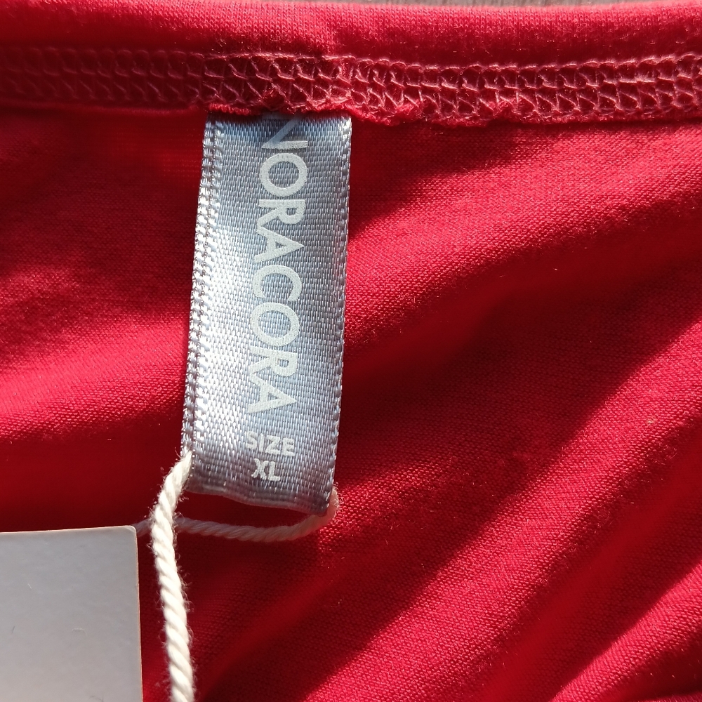 NEW NoraCora Jersey Sleep Shirt Lounge Pajama Top Books Tea Owl Red Extra Large - Picture 5 of 12